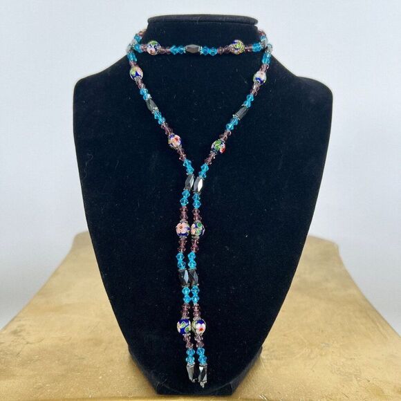 Blue Floral Magnetic Waist Beads - Bohemian Fairycore Earthy Belly Waist Chain - Picture 3 of 6